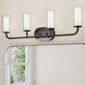 Mack 4 Light 31.5 inch Matte Black Vanity Light Wall Light