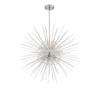 Flare 10 Light 36 inch Polished Nickel Sputnik Chandelier Ceiling Light