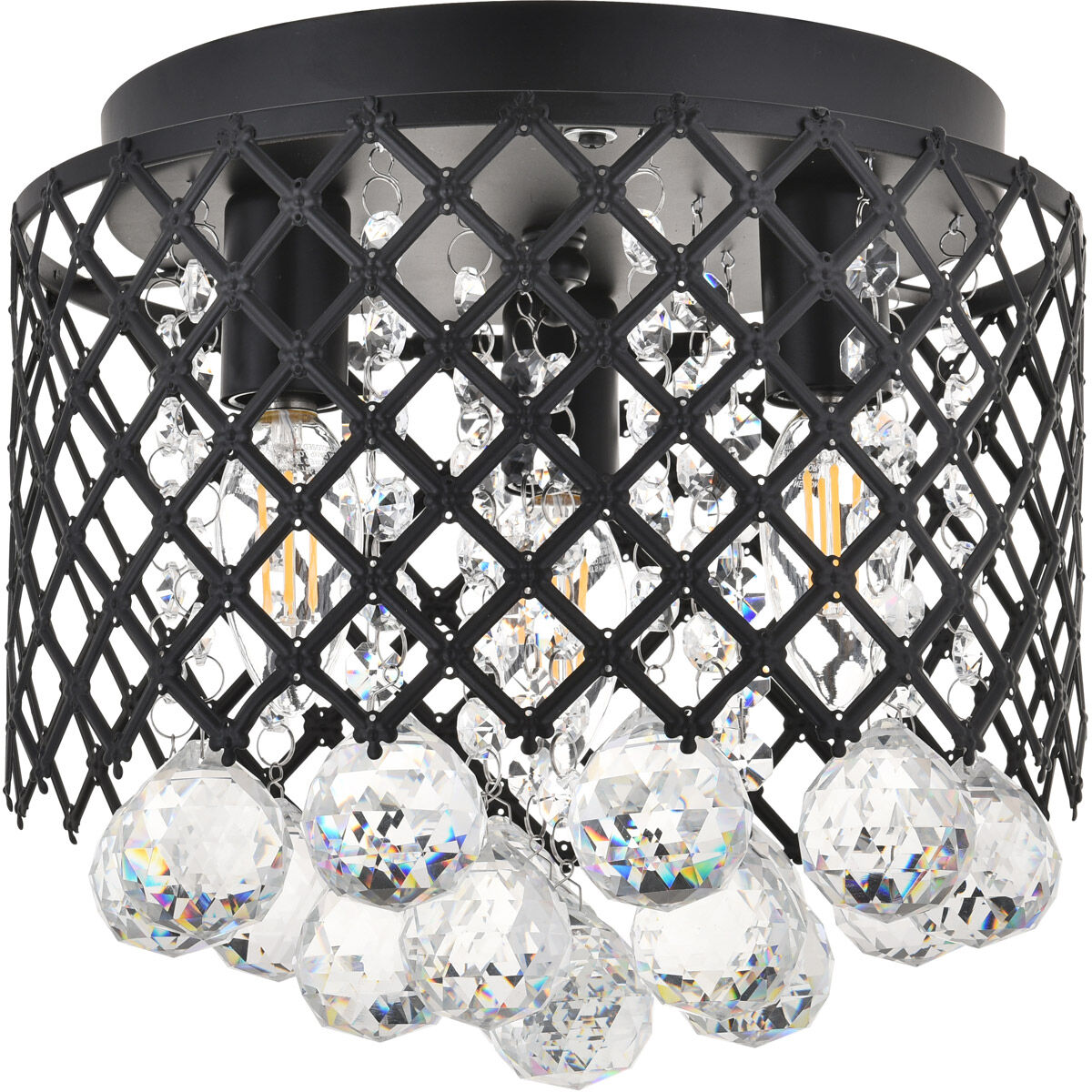 Tully 3 Light 10 inch Matte Black Flush Mount Ceiling Light