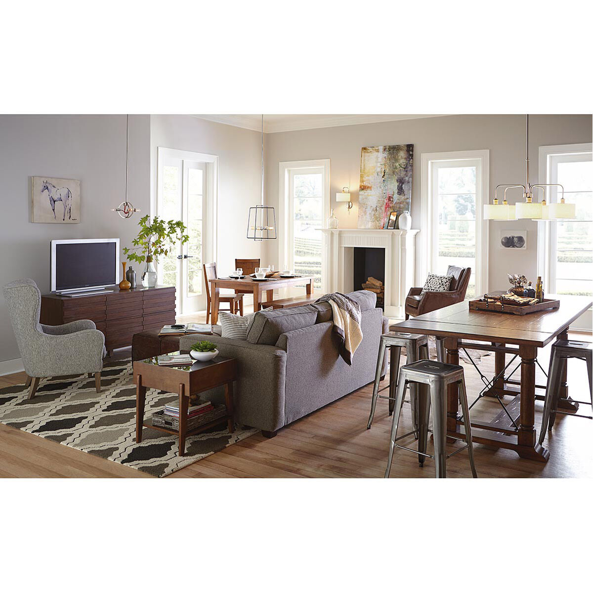 Fermi 3 Light 10 inch Brushed Nickel Pendant Ceiling Light, Design Series