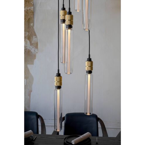 Hooked 6.0 LED 5.91 inch Smoked Bronze Pendant Ceiling Light, Nude