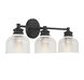 Transitional 3 Light 24.25 inch Matte Black Bathroom Vanity Light Wall Light
