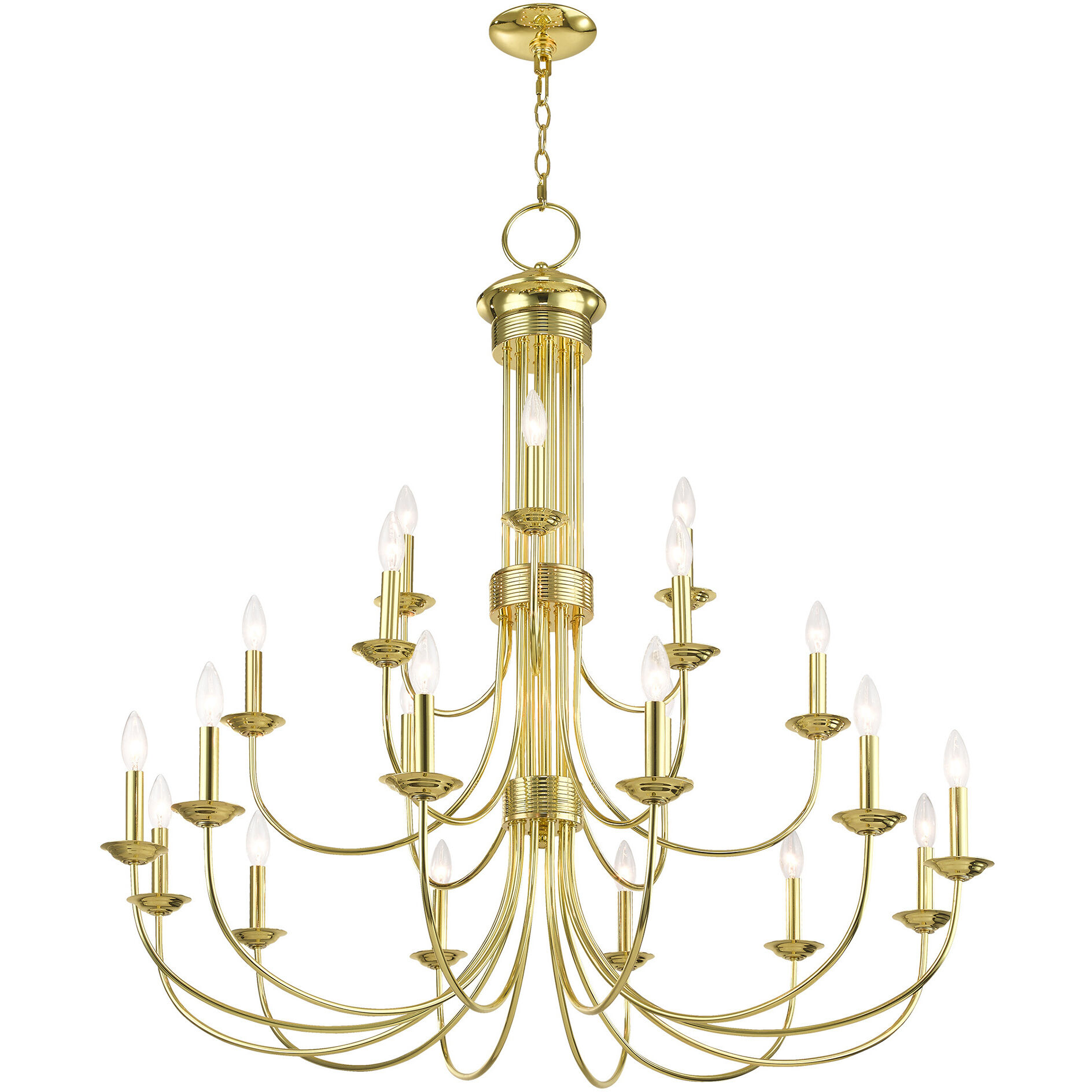 Estate 21 Light 42 inch Polished Brass Foyer Chandelier Ceiling Light