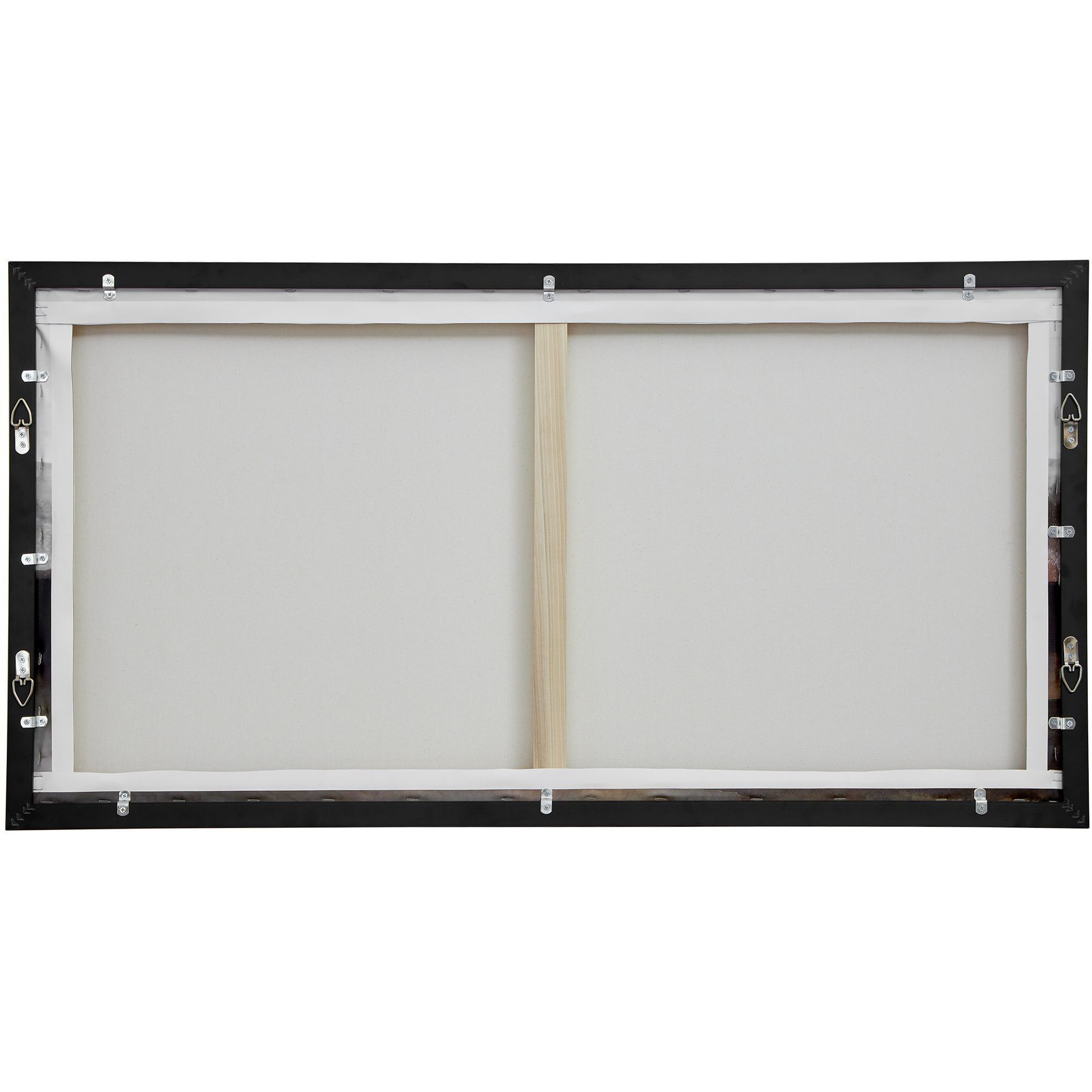 Splash Of Land Multi-Colored and Bronze Gold Framed Canvas