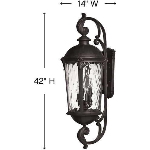 Estate Series Windsor LED 42 inch Black Outdoor Wall Mount Lantern, Extra Large