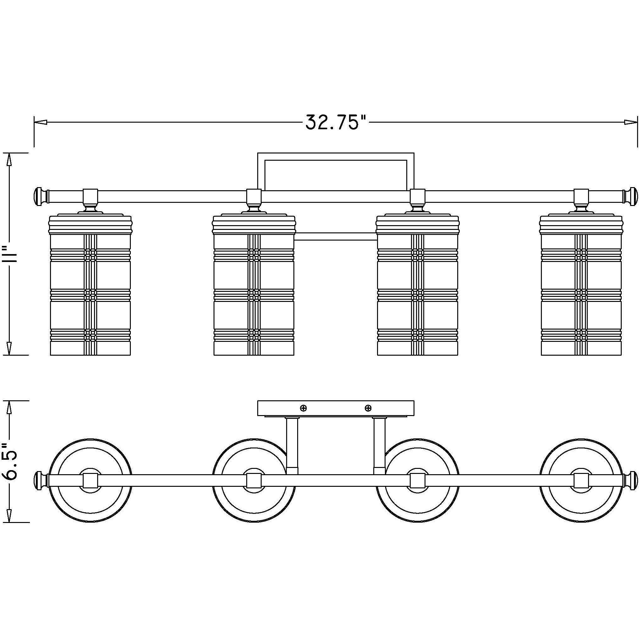 Archer 4 Light 32.75 inch Heirloom Gold Vanity Wall Light in Heritage Gold