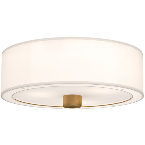 Alora Mood Theo 3 Light 24.13 inch Aged Gold and White Linen Flush Mount Ceiling Light