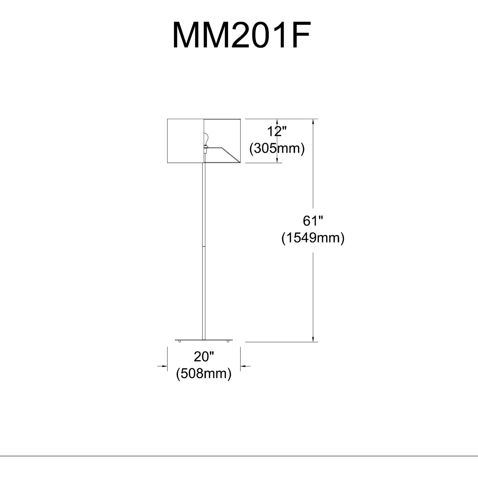 Maine 61 inch 100.00 watt Black Decorative Floor Lamp Portable Light