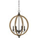 Findlay 6 Light 22 inch Artisan Rust Pendant Ceiling Light