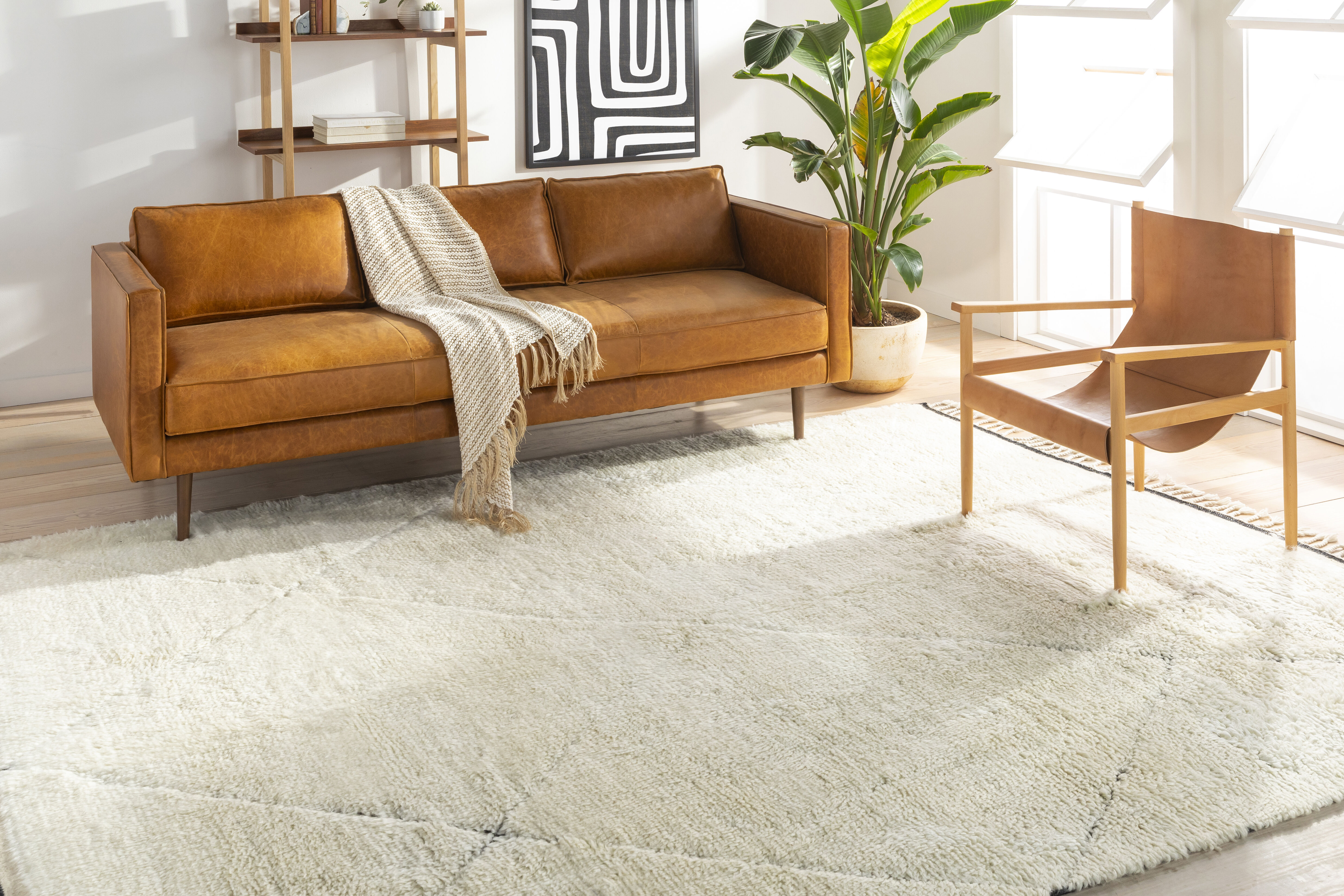 Sahara 120 X 96 inch Cream Rug in 8 x 10, Rectangle