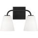 Brody 2 Light 14.5 inch Matte Black Vanity Light Wall Light