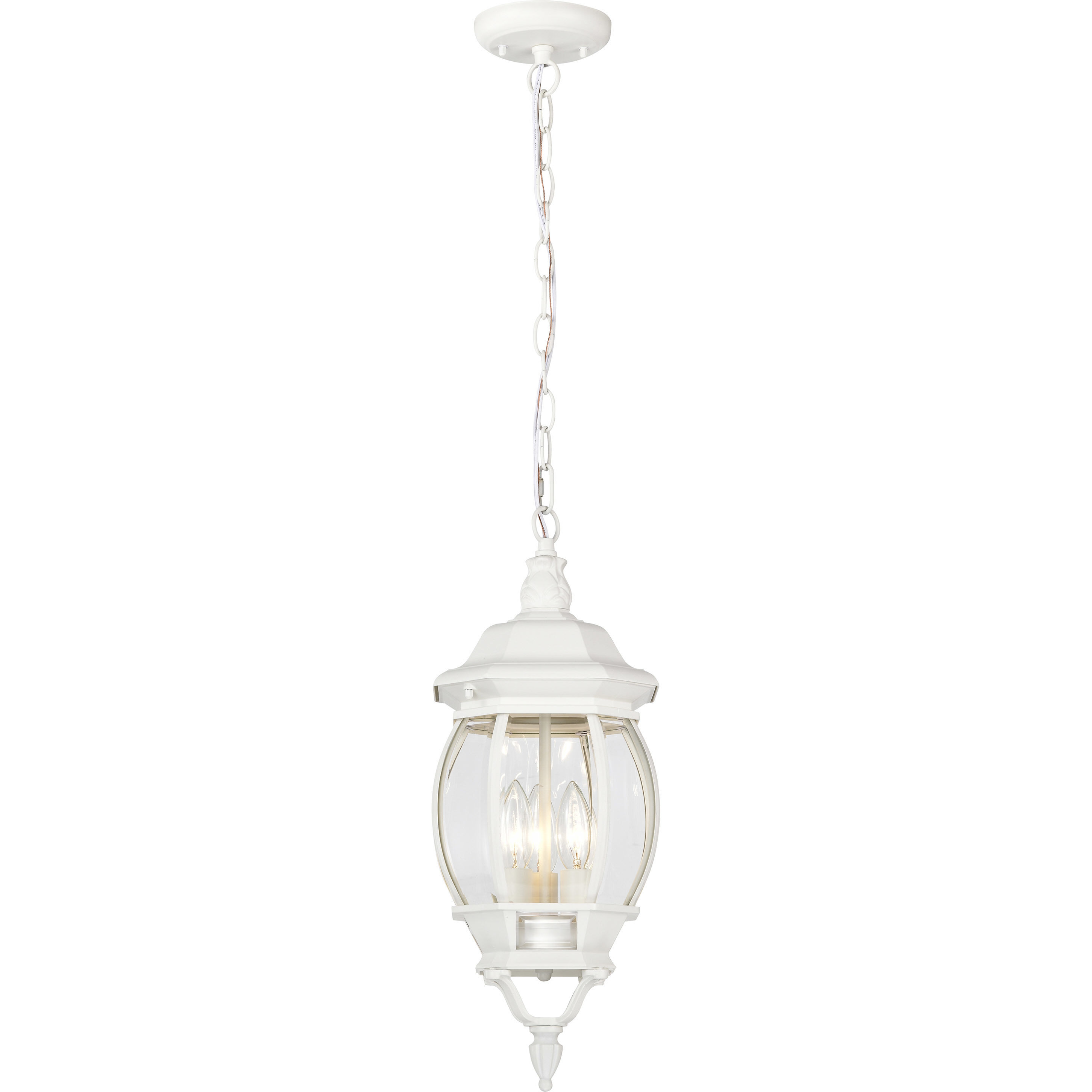 Central Park 3 Light 7 inch White Outdoor Hanging Lantern