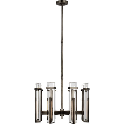 Ian K. Fowler Malik LED 24 inch Bronze Chandelier Ceiling Light in Clear Glass, Medium