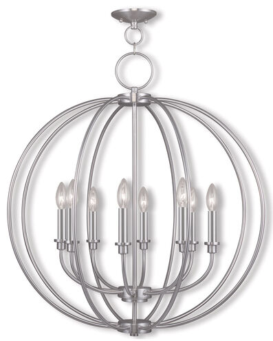 Milania 8 Light 28 inch Brushed Nickel Chandelier Ceiling Light