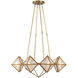 Cairo 8 Light 30 inch Ribbed Glass/Vintage Brass Chandelier Ceiling Light
