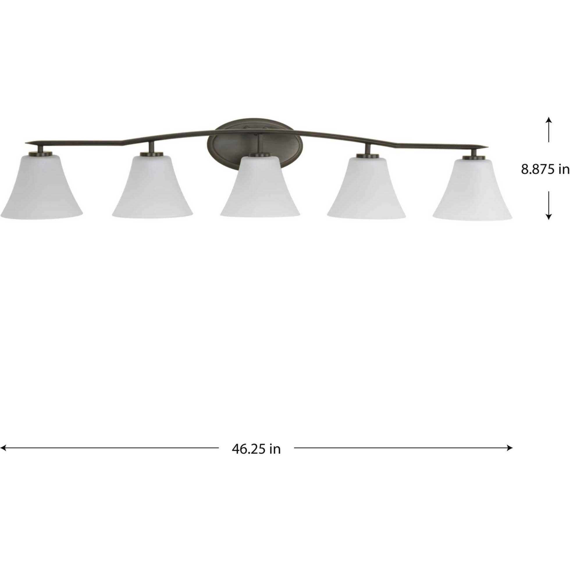 Bravo 5 Light 46.25 inch Antique Bronze Bath Vanity Wall Light