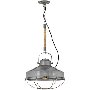 Brooklyn LED 18 inch Rustic Pewter with French Gray Indoor Pendant Ceiling Light