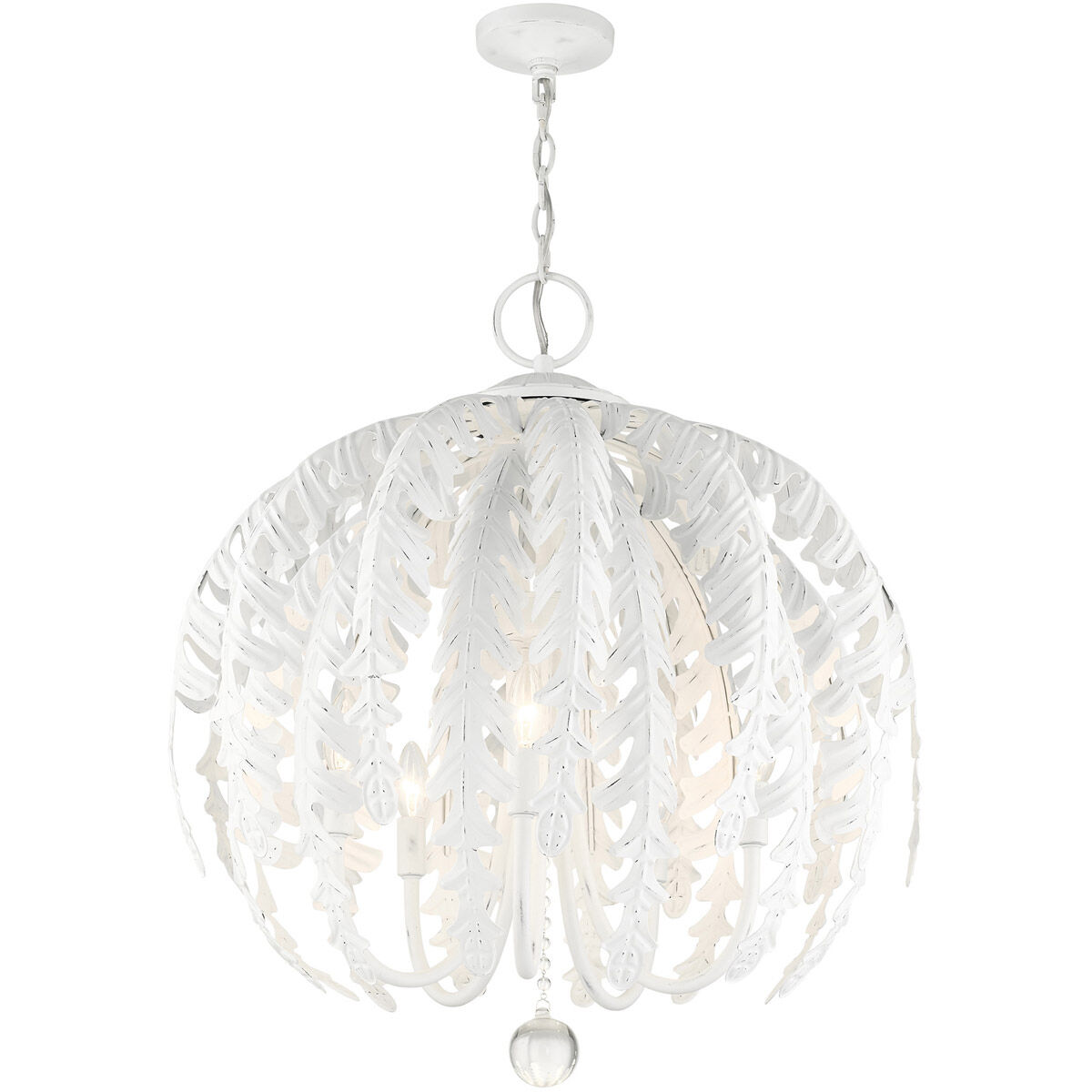 Acanthus 5 Light 26 inch Antique White Chandelier Ceiling Light