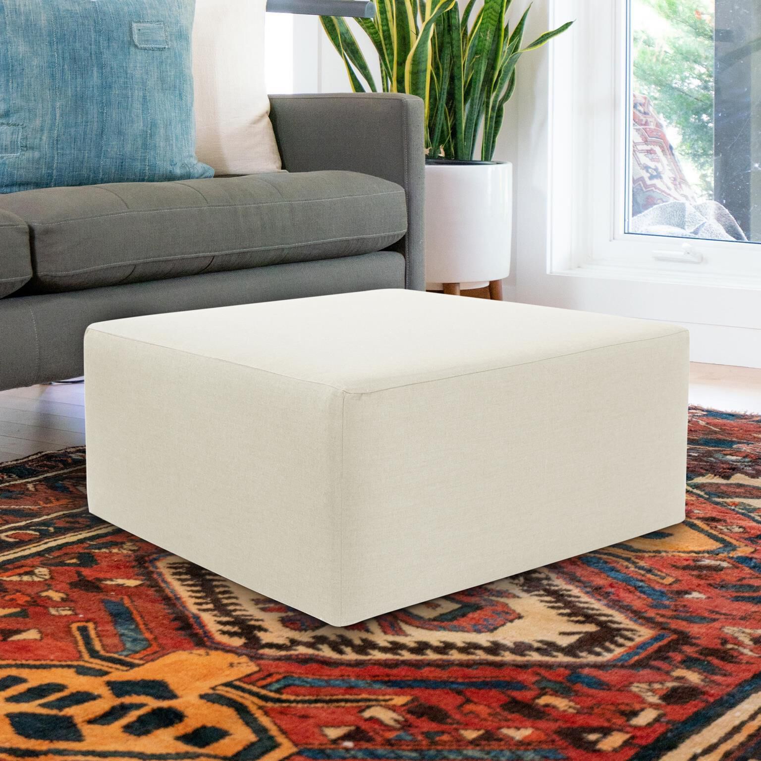 Universal 17 inch Natural Outdoor Ottoman, 36in Square, The Seascape Collection