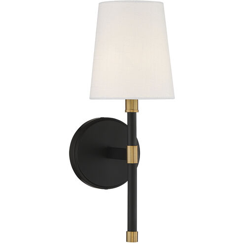 Brody 1 Light 5.75 inch Matte Black with Warm Brass Accents Wall Sconce Wall Light, Essentials