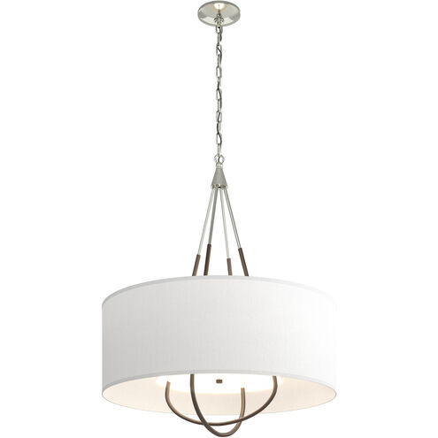 Loop 4 Light 28 inch Sterling and Bronze Pendant Ceiling Light in Sterling/Bronze, Natural Anna