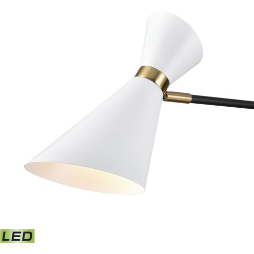 Taran 61 inch 9.00 watt Matte White with Aged Brass Floor Lamp Portable Light