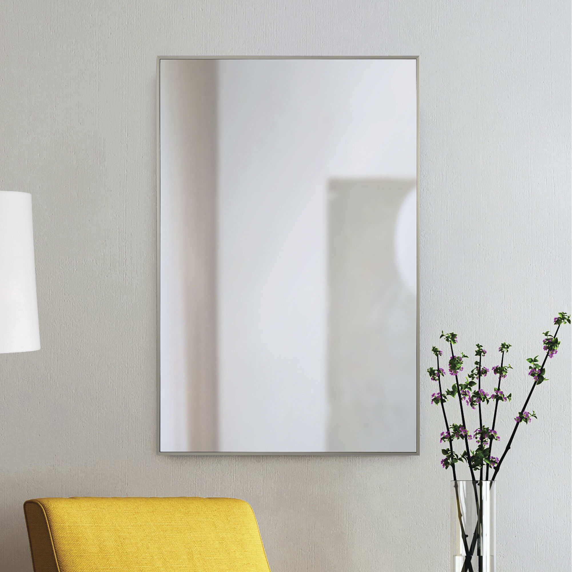 Roderick 35.5 X 23.5 inch Satin Nickel Wall Mirror