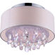Dash 3 Light 14 inch Chrome Drum Shade Flush Mount Ceiling Light in Off White