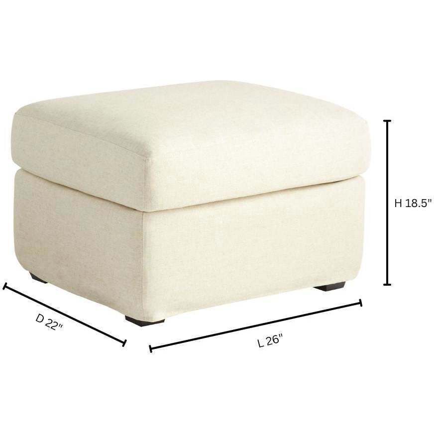 Sovente 19 inch White Ottoman