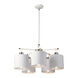 Balance 5 Light 22 inch White and Polished Nickel Chandelier Ceiling Light, Elstead