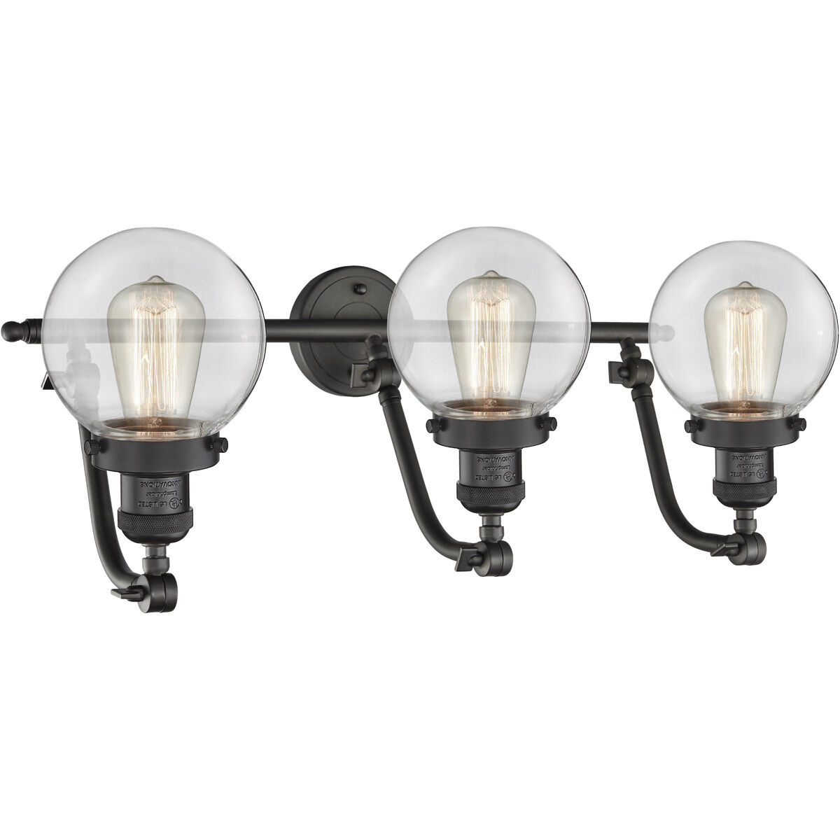 Franklin Restoration Beacon LED 25.5 inch Oil Rubbed Bronze Bath Vanity Light Wall Light in Clear Glass, Franklin Restoration