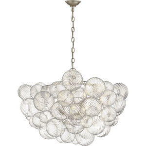 Julie Neill Talia 8 Light 33 inch Burnished Silver Leaf and Clear Swirled Glass Chandelier Ceiling Light in Burnished Silver Leaf and Crystal, Large