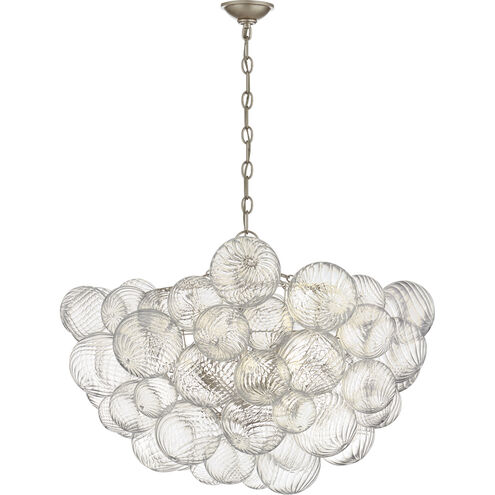 Julie Neill Talia 8 Light 33 inch Burnished Silver Leaf and Clear Swirled Glass Chandelier Ceiling Light in Burnished Silver Leaf and Crystal, Large