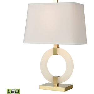 Envrion 23 inch 100.00 watt White with Brass Table Lamp Portable Light