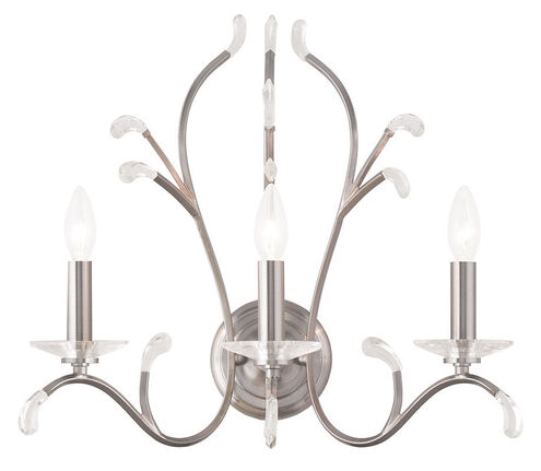 Serafina 3 Light 20 inch Brushed Nickel Wall Sconce Wall Light