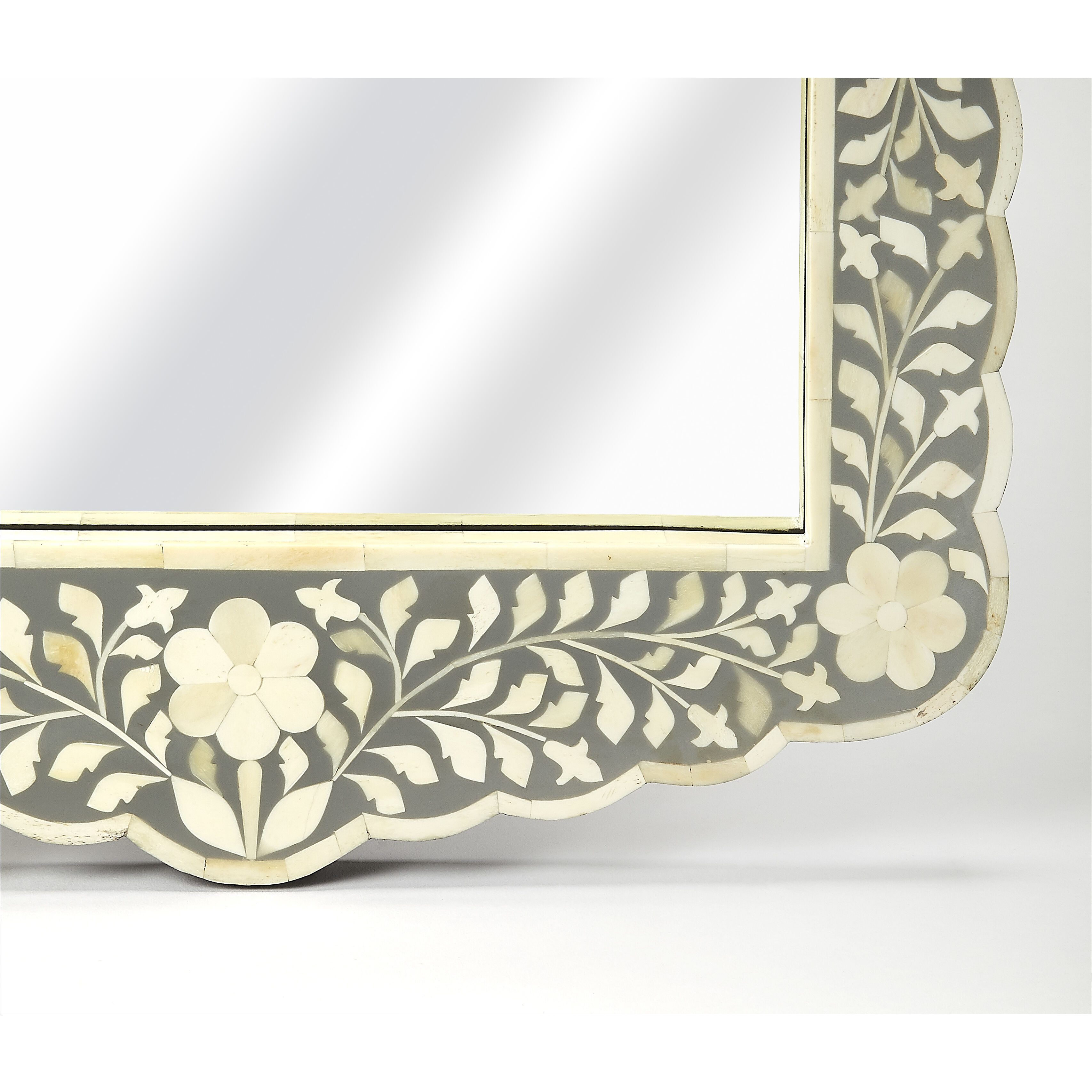 Bone Inlay Vivienne  28 X 20 inch Gray Bone Inlay Mirror