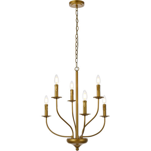 Westley 6 Light 24 inch Brass Pendant Ceiling Light