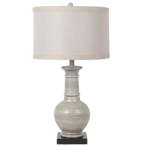 Darby 28 inch 150 watt Gray Washed Wood and Black Table Lamp Portable Light