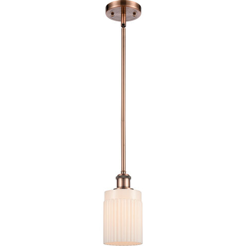 Ballston Hadley 1 Light 5 inch Antique Copper Pendant Ceiling Light in Matte White Glass, Ballston