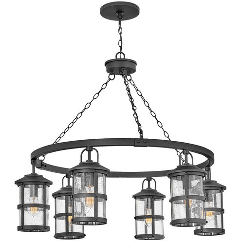 Open Air Lakehouse 6 Light 42 inch Black Outdoor Hanging in Non-LED, Estate Series