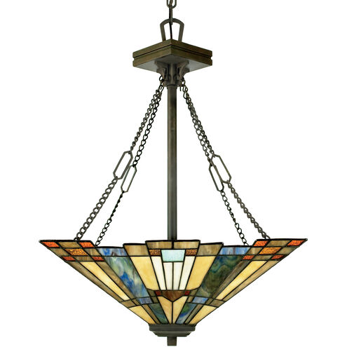 Inglenook 3 Light 18 inch Valiant Bronze Pendant Ceiling Light, Naturals