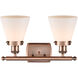 Ballston Small Cone LED 16 inch Antique Copper Bath Vanity Light Wall Light in Matte White Glass