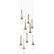 Link 9 Light 20.5 inch Soft Gold Pendant Ceiling Light in Clear Bubble, Round