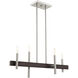 Denmark 4 Light 7 inch Brushed Nickel with Bronze Accents Chandelier Ceiling Light