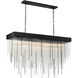 Waterfall 27 Light 18 inch Satin Brushed Black Chandelier Ceiling Light