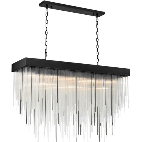 Waterfall 27 Light 18 inch Satin Brushed Black Chandelier Ceiling Light
