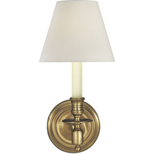 Studio VC French Library2 1 Light 6 inch Hand-Rubbed Antique Brass Single Sconce Wall Light in Linen 2 