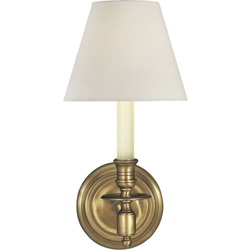 Studio VC French Library2 1 Light 6 inch Hand-Rubbed Antique Brass Single Sconce Wall Light in Linen 2