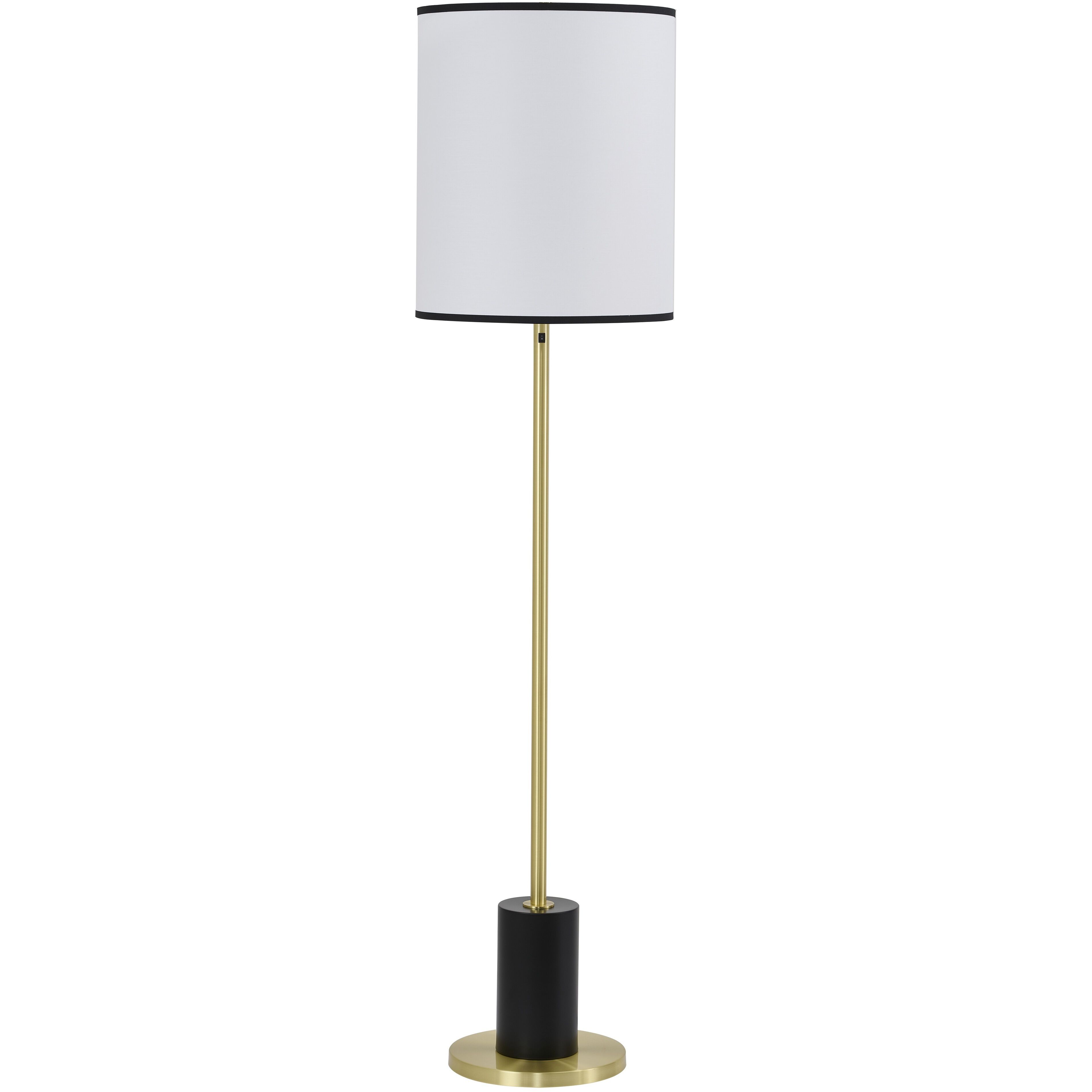 Canada 65 inch 60.00 watt Black and Satin Brass Floor Lamp Portable Light
