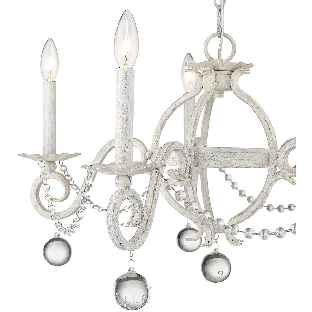 Callie 5 Light 26 inch Country White Chandelier Ceiling Light
